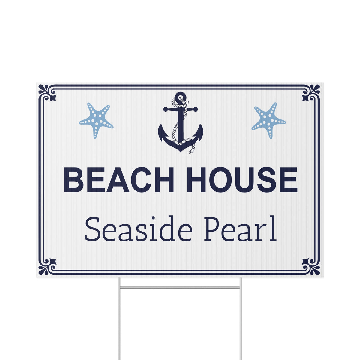 Personalized Beach House Lawn Sign – Custom Coastal Property Name Sign Y7