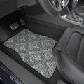 Blue Gray Damask Car Floor Mats – Elegant 4-Piece Set
