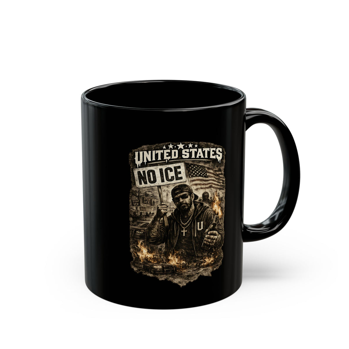 United States No ICE Mug Political Protest Coffee Cup Activist Statement Gift