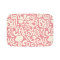 Pink Abstract Floral Bath Mat – Retro Modern Bathroom Decor