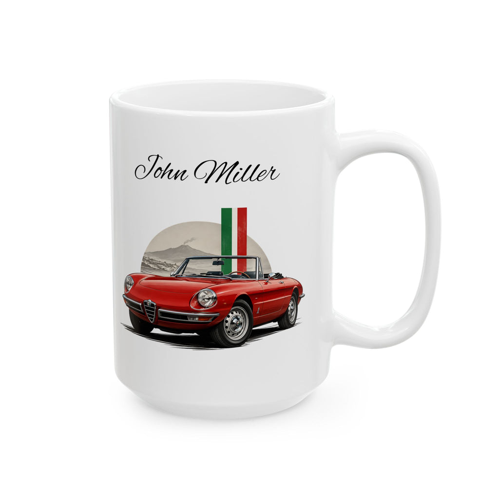 Personalized Name Classic Red Sports Car Mug – Vintage Italian Car Gift