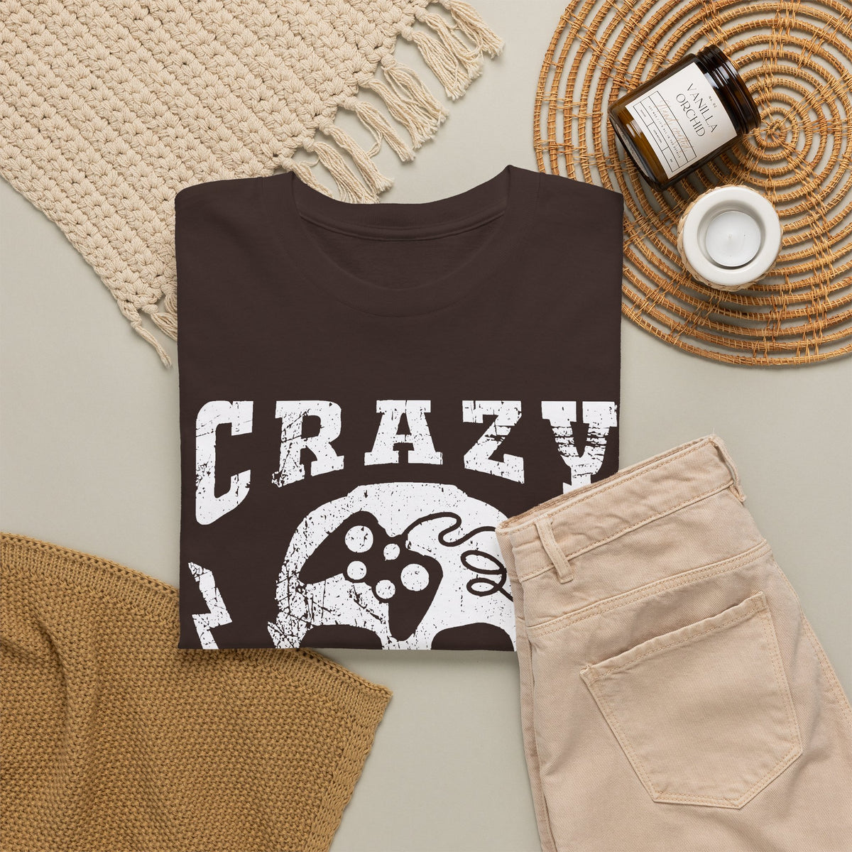 Crazy Gamer T-Shirt – Skull Gaming Streetwear Graphic Tee
