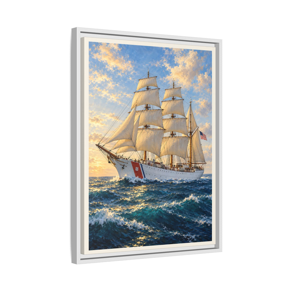 USCGC Eagle (WIX-327) Framed Canvas – US Coast Guard Tall Ship Art