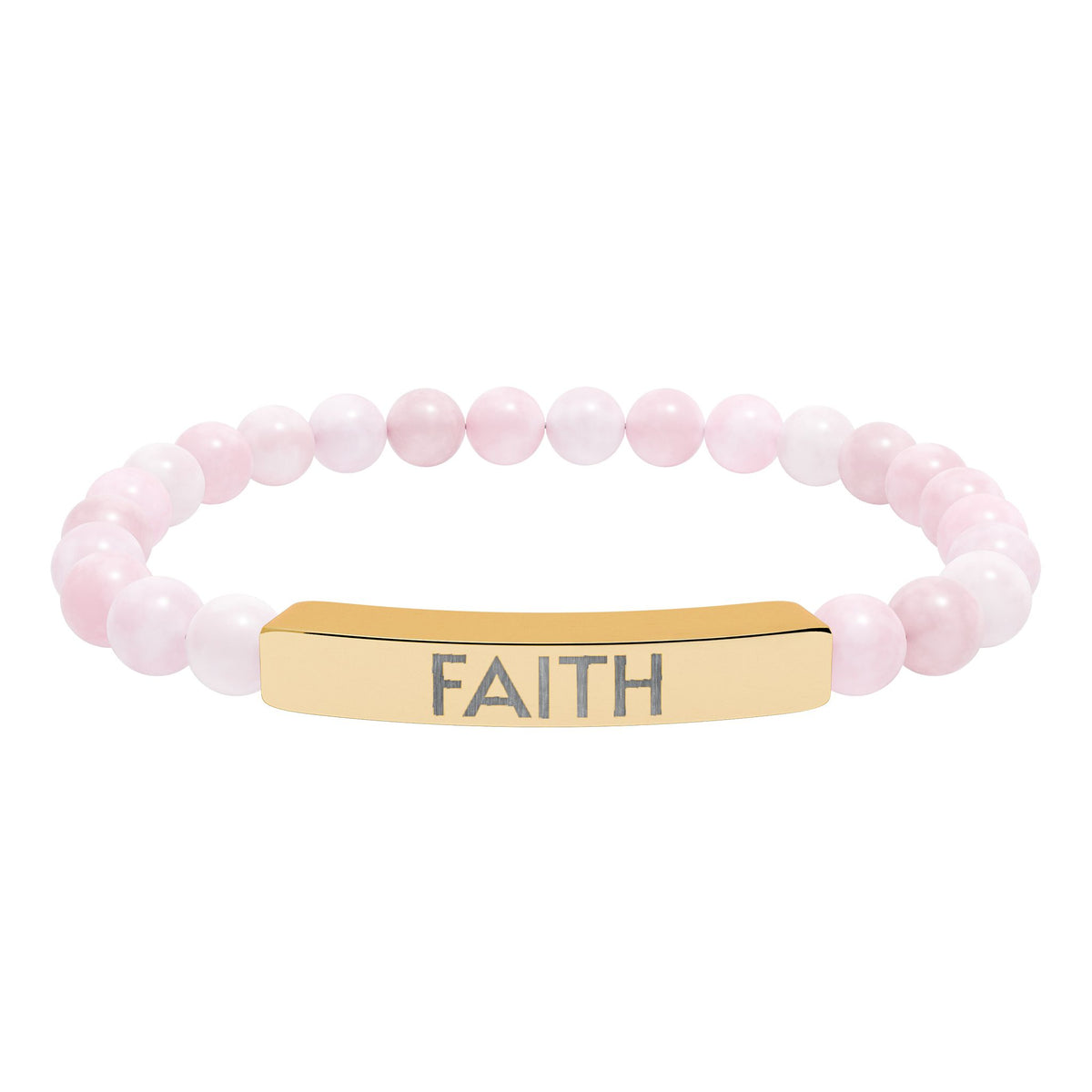 Faith Natural Stone Bracelet – Engraved Inspirational Jewelry