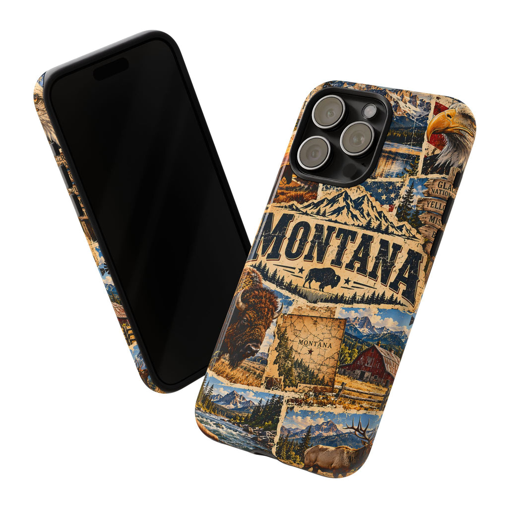 Montana Travel Collage Phone Case – Vintage Western Tough Case