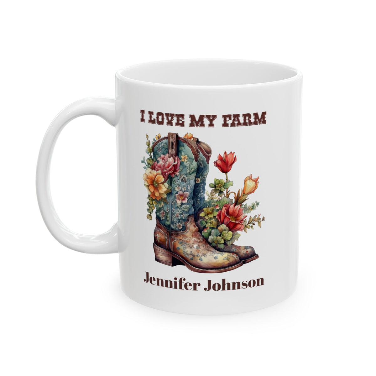 Personalized Farm Mug with Name – Western Farmhouse Gift