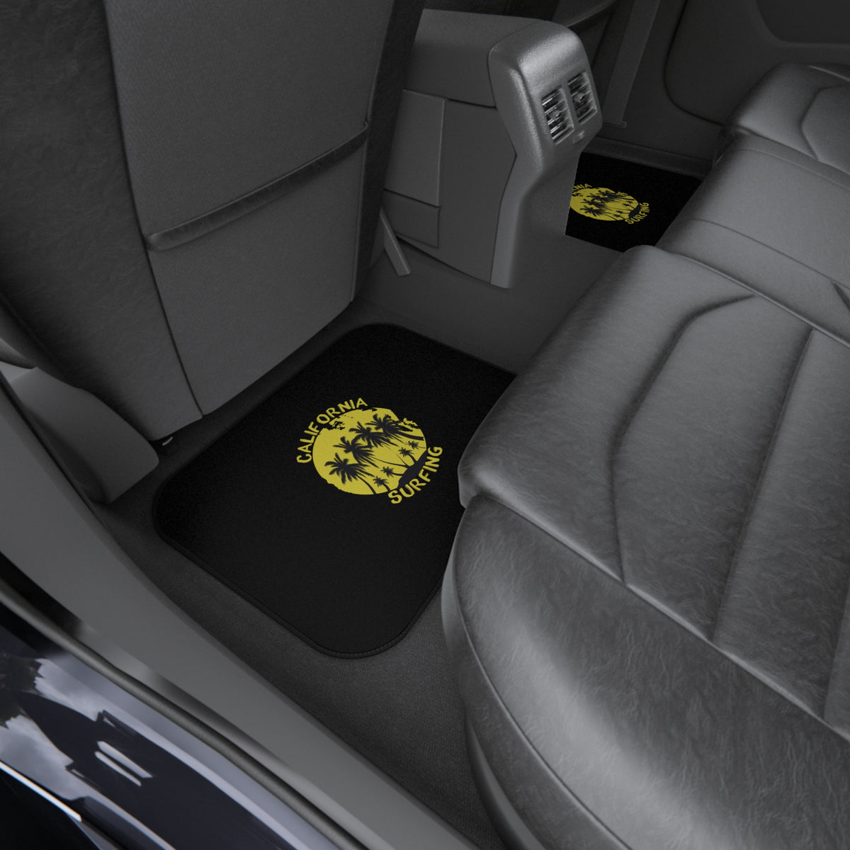 California Surf Car Floor Mats – Palm Trees 4-Piece Set