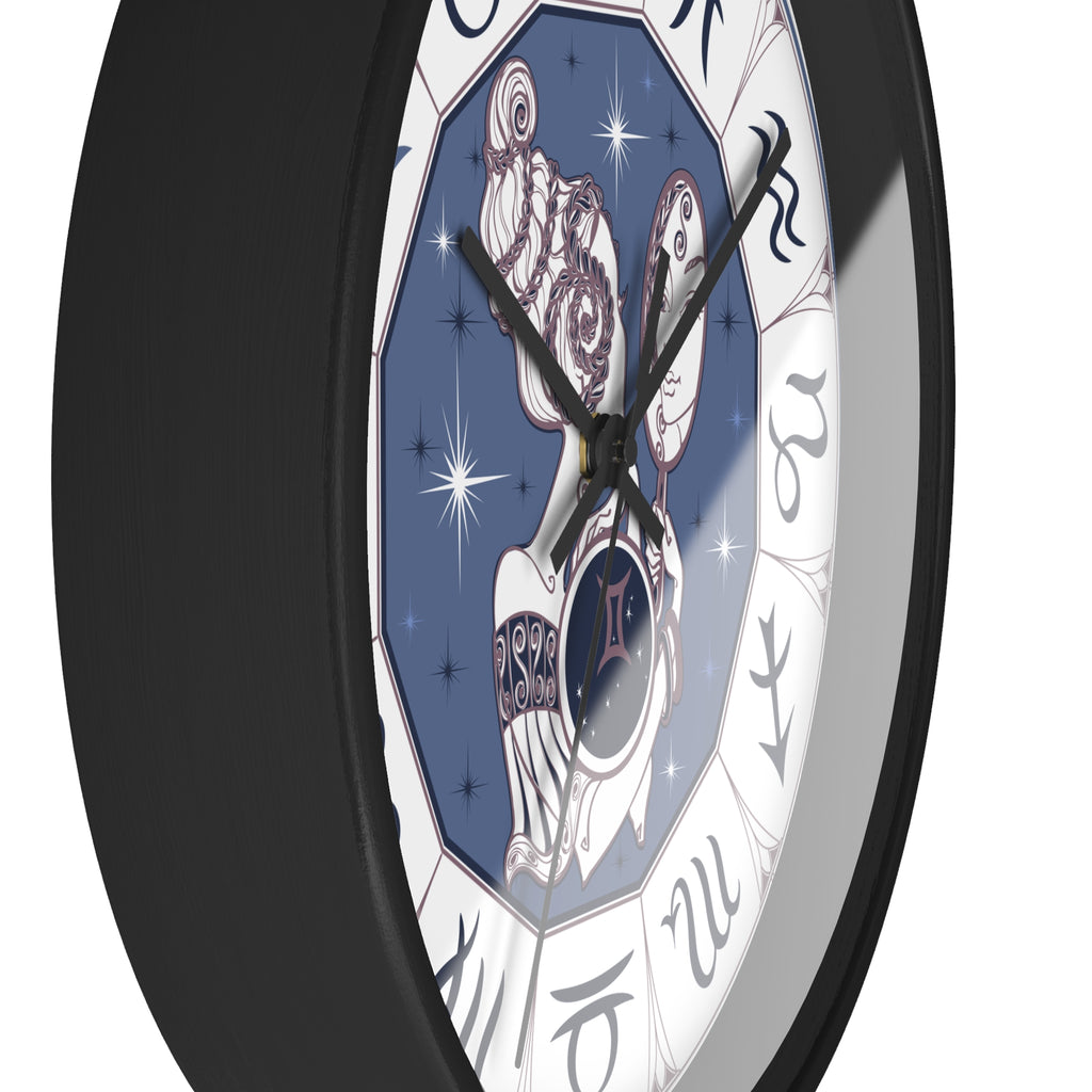 Gemini Zodiac Illustration Wall Clock | Astrological Signs Circle