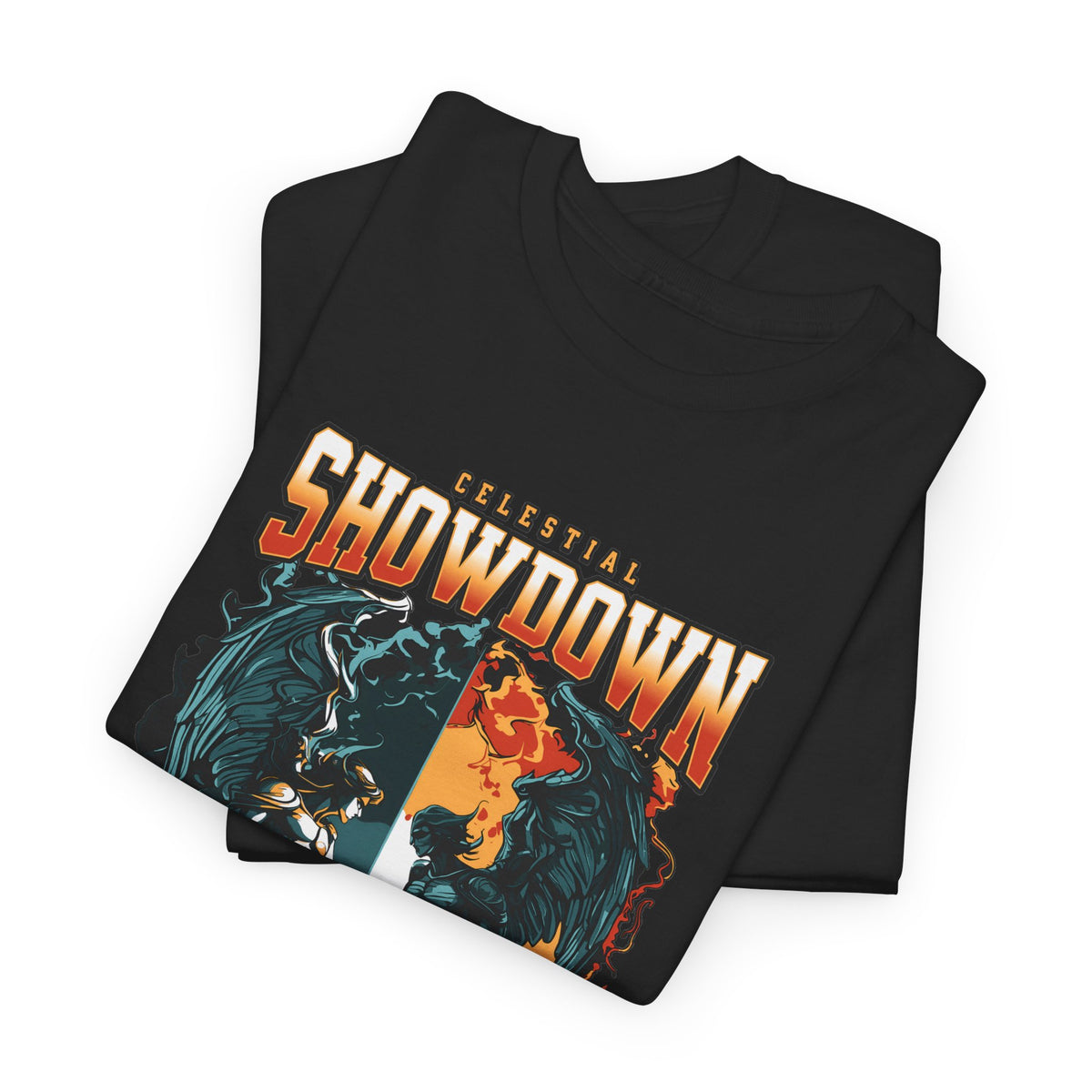 Angel vs. Demon T-Shirt – Dark Fantasy Celestial Battle Graphic Tee