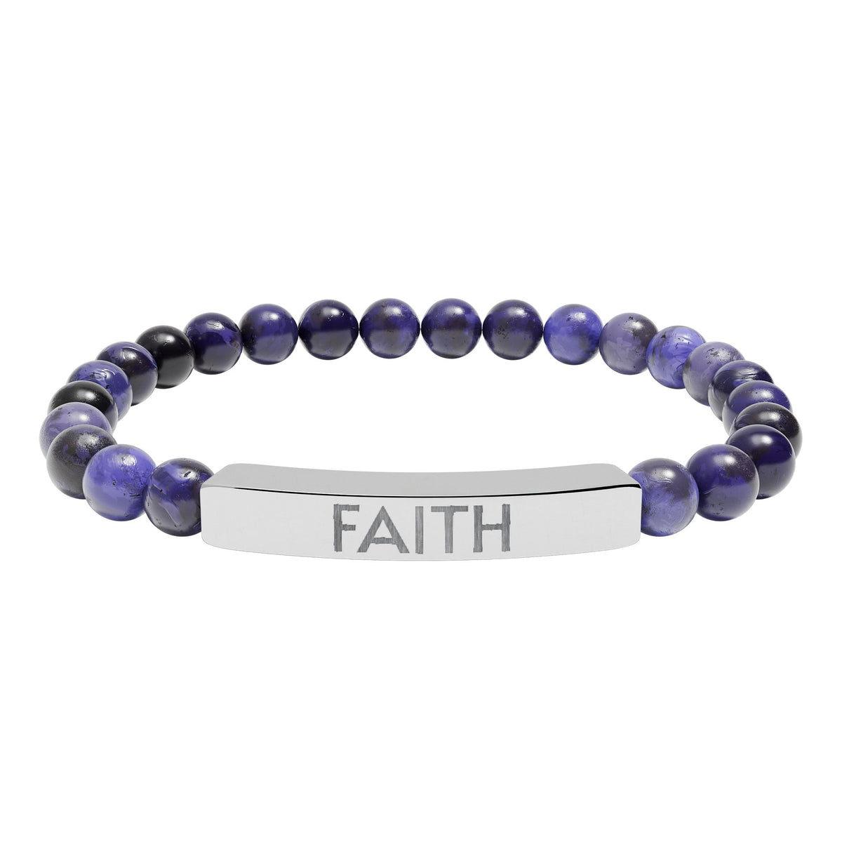 Faith Natural Stone Bracelet – Engraved Inspirational Jewelry