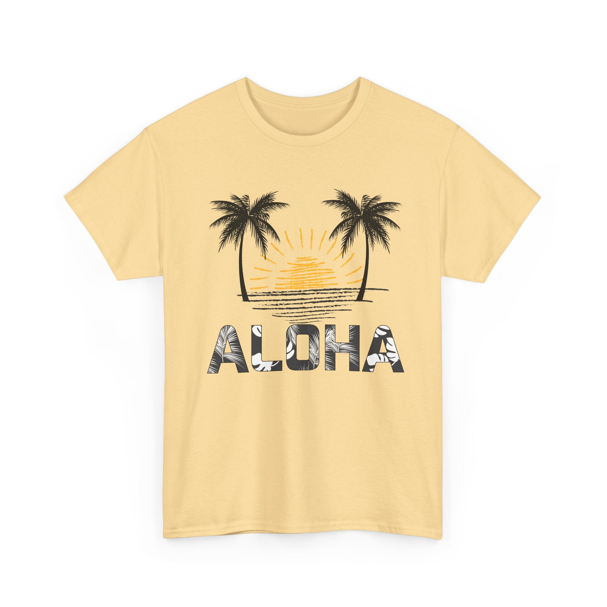 Aloha Palm Sunset T-Shirt — Hawaiian Beach Vibes Tee