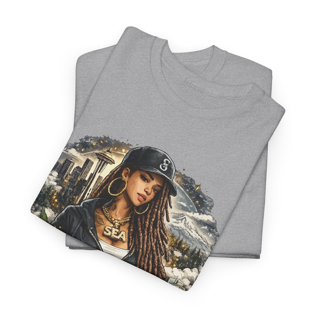 Seattle T-Shirt – Vintage Skyline, Coffee & Portrait Graphic Tee