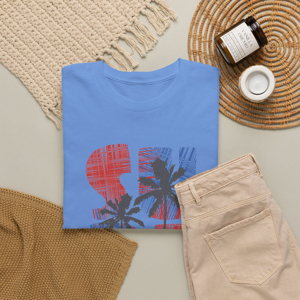 California Surf T-Shirt – Retro Surfboard & Palm Trees Graphic Tee