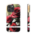 Personalized Red Rose Phone Case with Name – Floral Tough Case