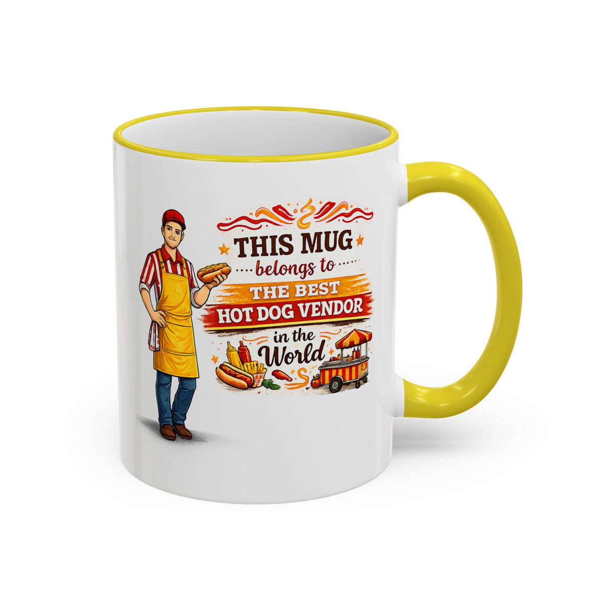 Best Hot Dog Vendor Mug This Mug Belongs To The Best Hot Dog Vendor in the World, Funny Food Seller Gift