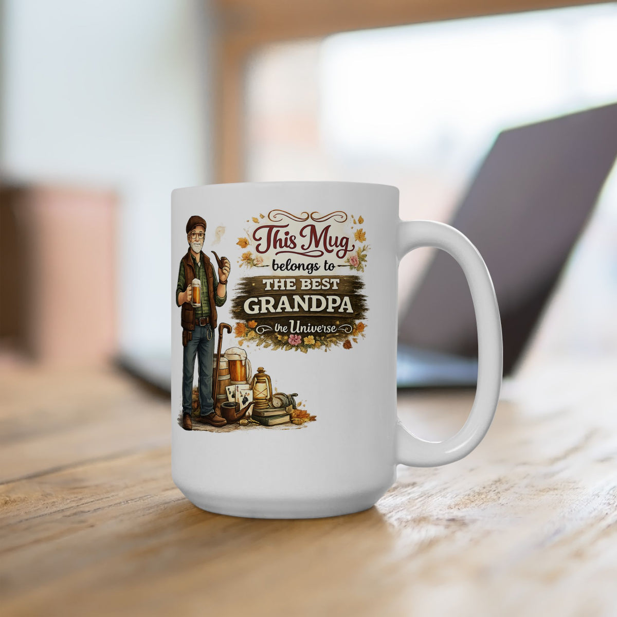 Best Grandpa Mug This Mug Belongs To The Best Grandpa in the Universe, Grandpa Coffee Mug Gift