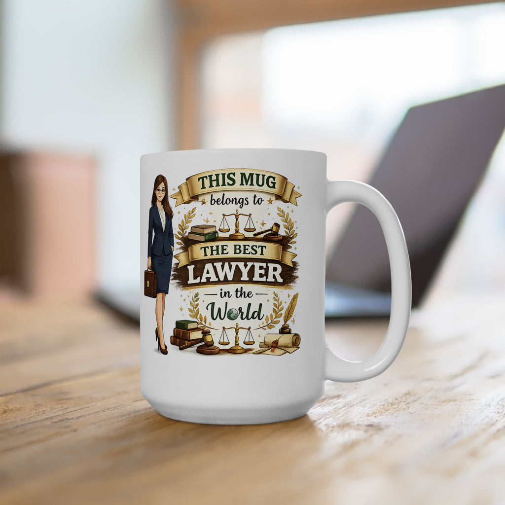 Best Lawyer Mug This Mug Belongs To The Best Lawyer in the World, Attorney Coffee Mug Gift, Law Office Cup