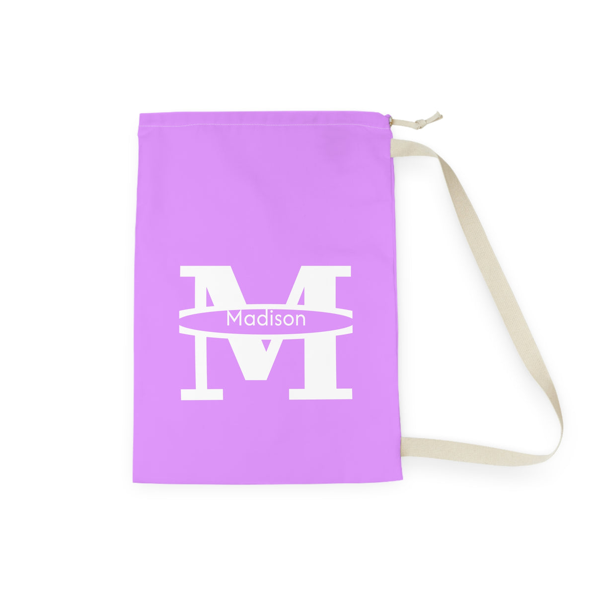 Personalized Monogram M Laundry Bag Personalized Initial Drawstring