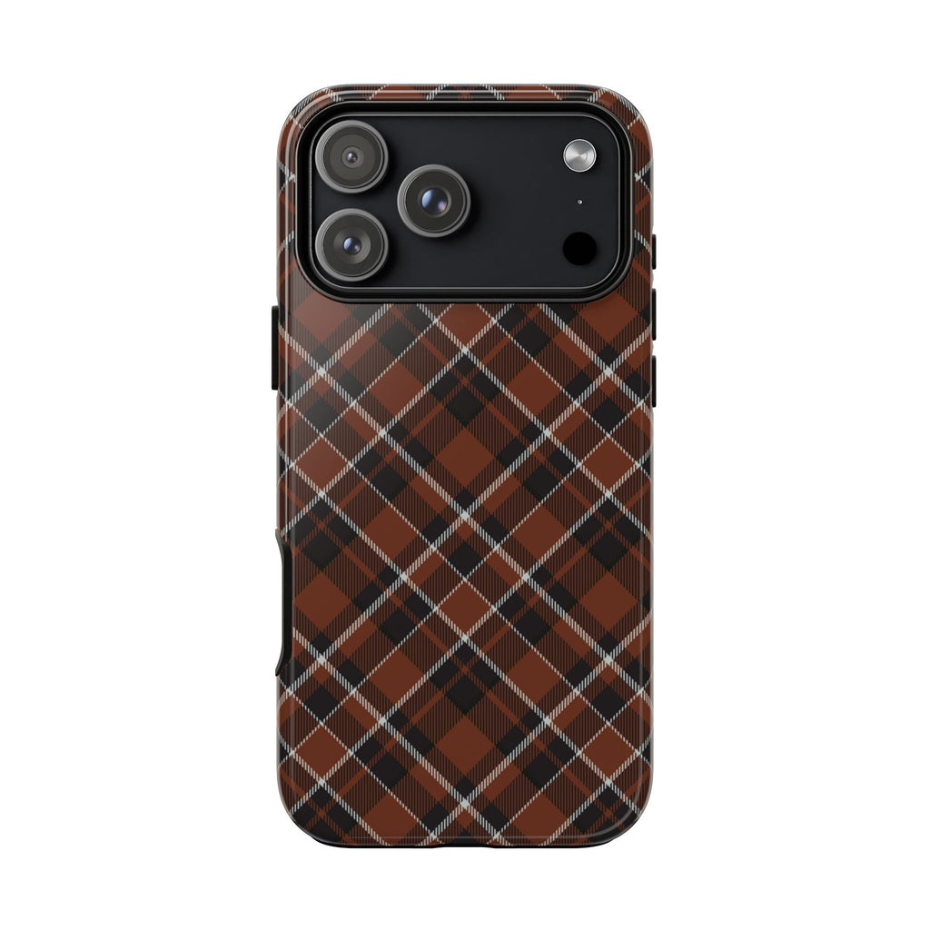 Brown Plaid Phone Case – Classic Tartan Tough Case