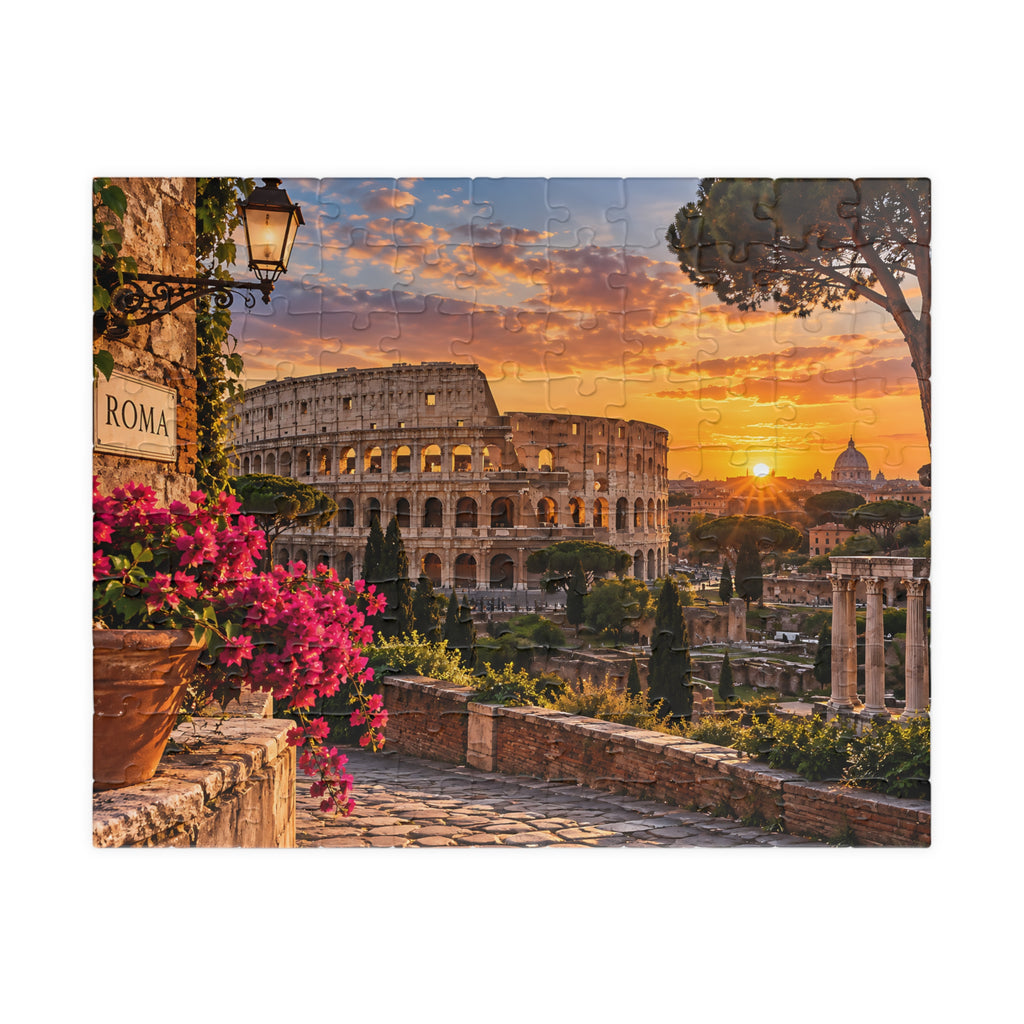 Rome Colosseum Puzzle – Italy Sunset Travel Jigsaw Puzzle (110, 252, 520, 1014-piece)