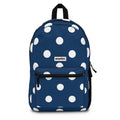 Navy Blue Polka Dot Backpack – Classic White Dot Graphic Backpack