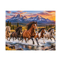 Wild Horses Puzzle – Mountain Landscape & Running Horses