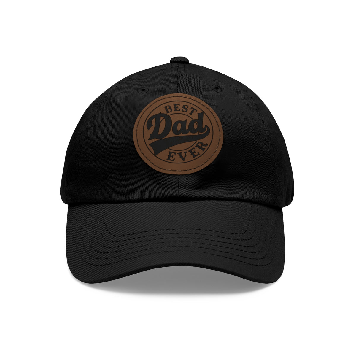 Best Dad Ever Leather Patch Hat – Father’s Day Gift Baseball Cap