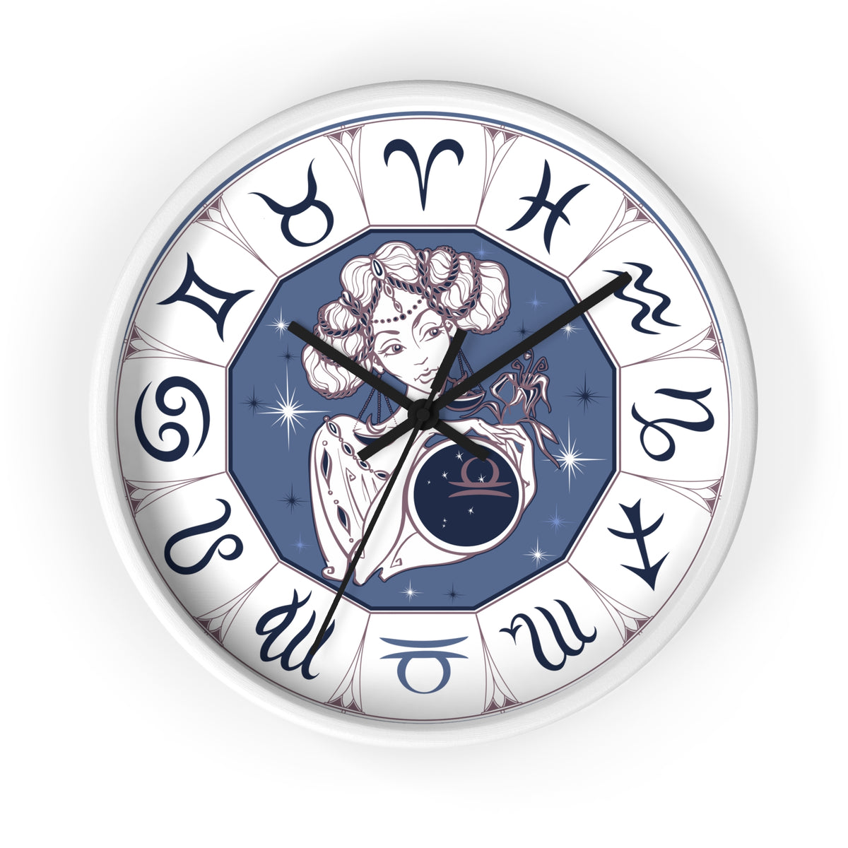 Zodiac Aries Illustration Wall Clock | Astrological Symbols Timepiece