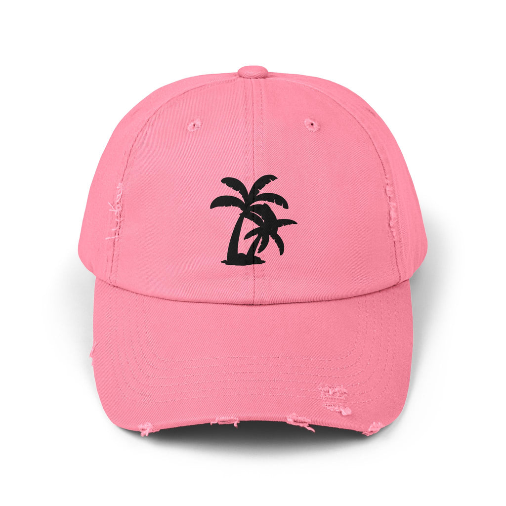 Palm Tree Distressed Cap – Tropical Beach Vintage Baseball Hat