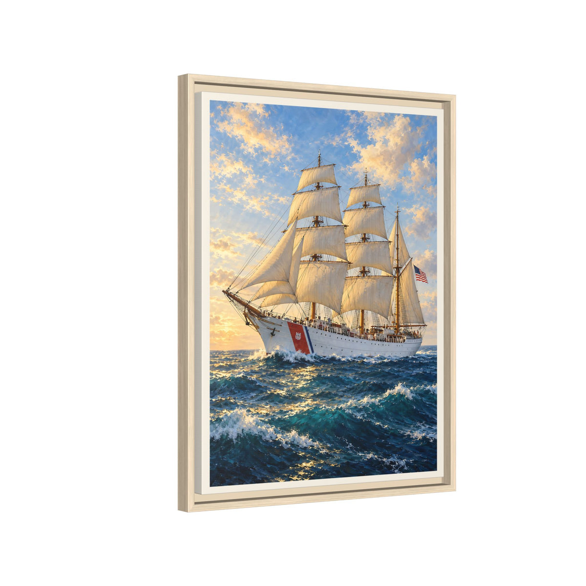 USCGC Eagle (WIX-327) Framed Canvas – US Coast Guard Tall Ship Art