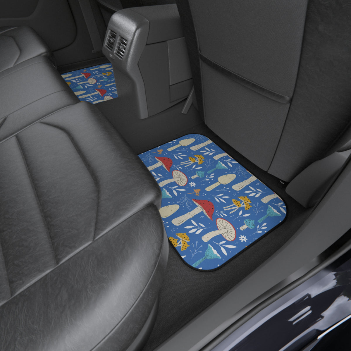 Mushroom Car Floor Mats – Colorful 4-Piece Set