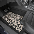 Beige Abstract Pattern Car Floor Mats – 4-Piece Set