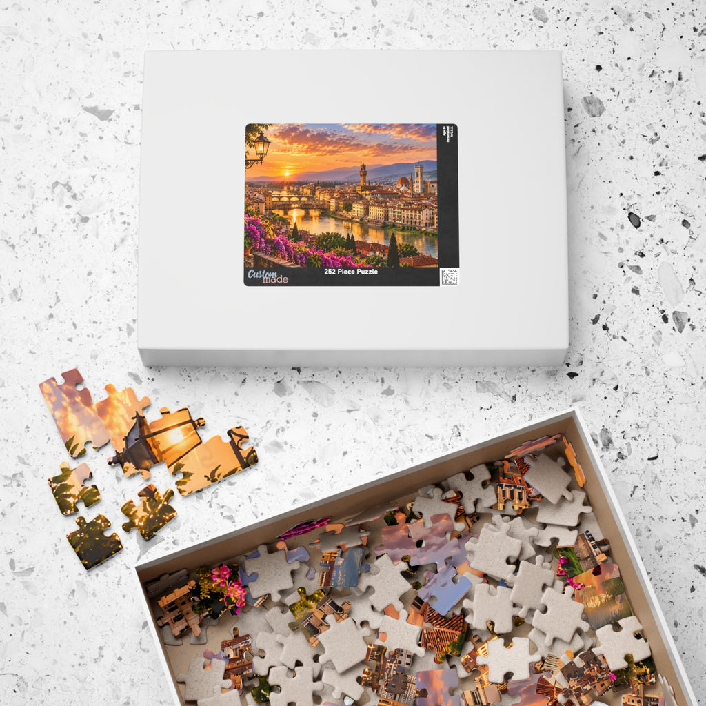 Florence Italy Puzzle – Tuscany Sunset Jigsaw Puzzle — Scenic Italy Travel Puzzle (110/252/520/1014 pcs)