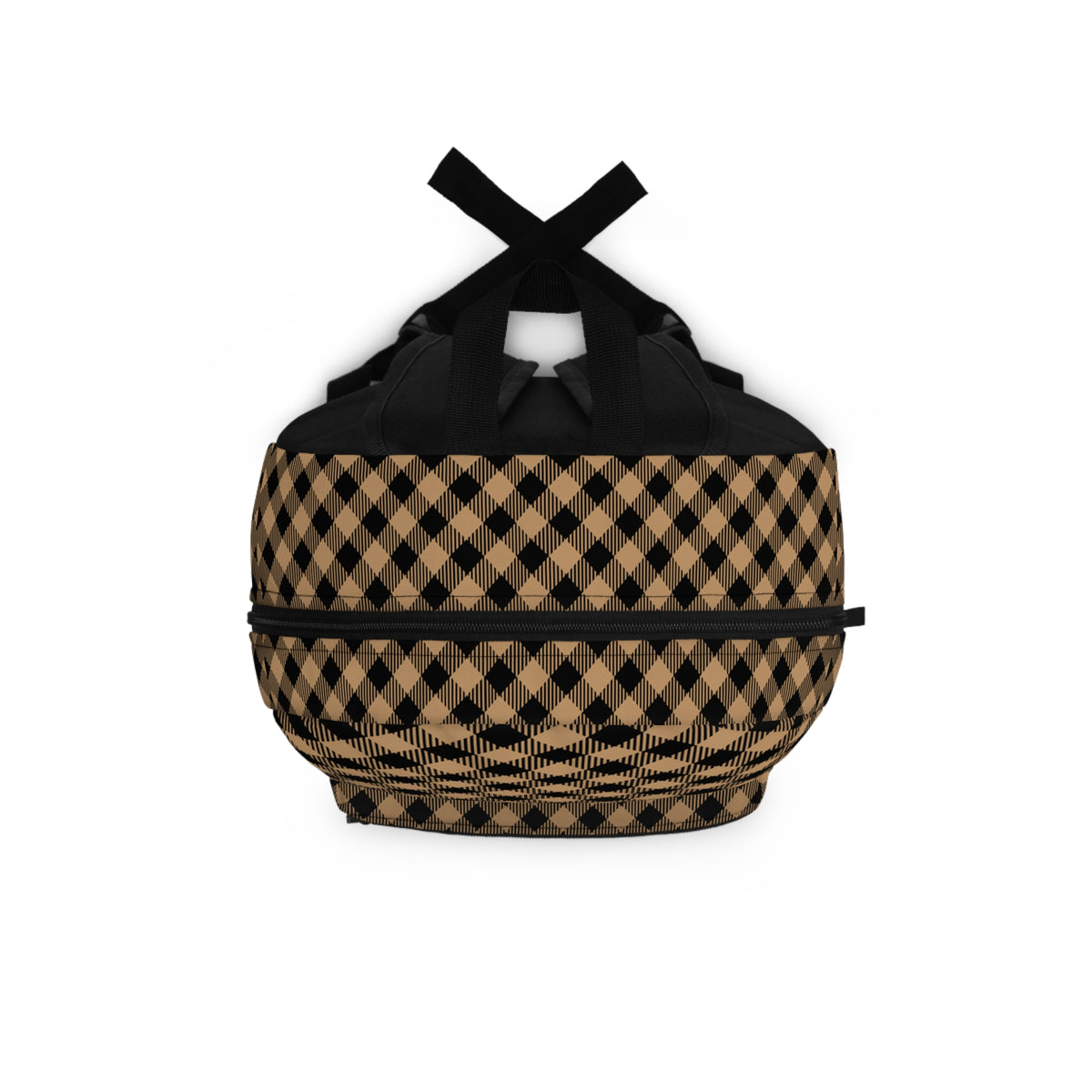 Black & Tan Plaid Backpack – Classic Checkered Graphic Backpack