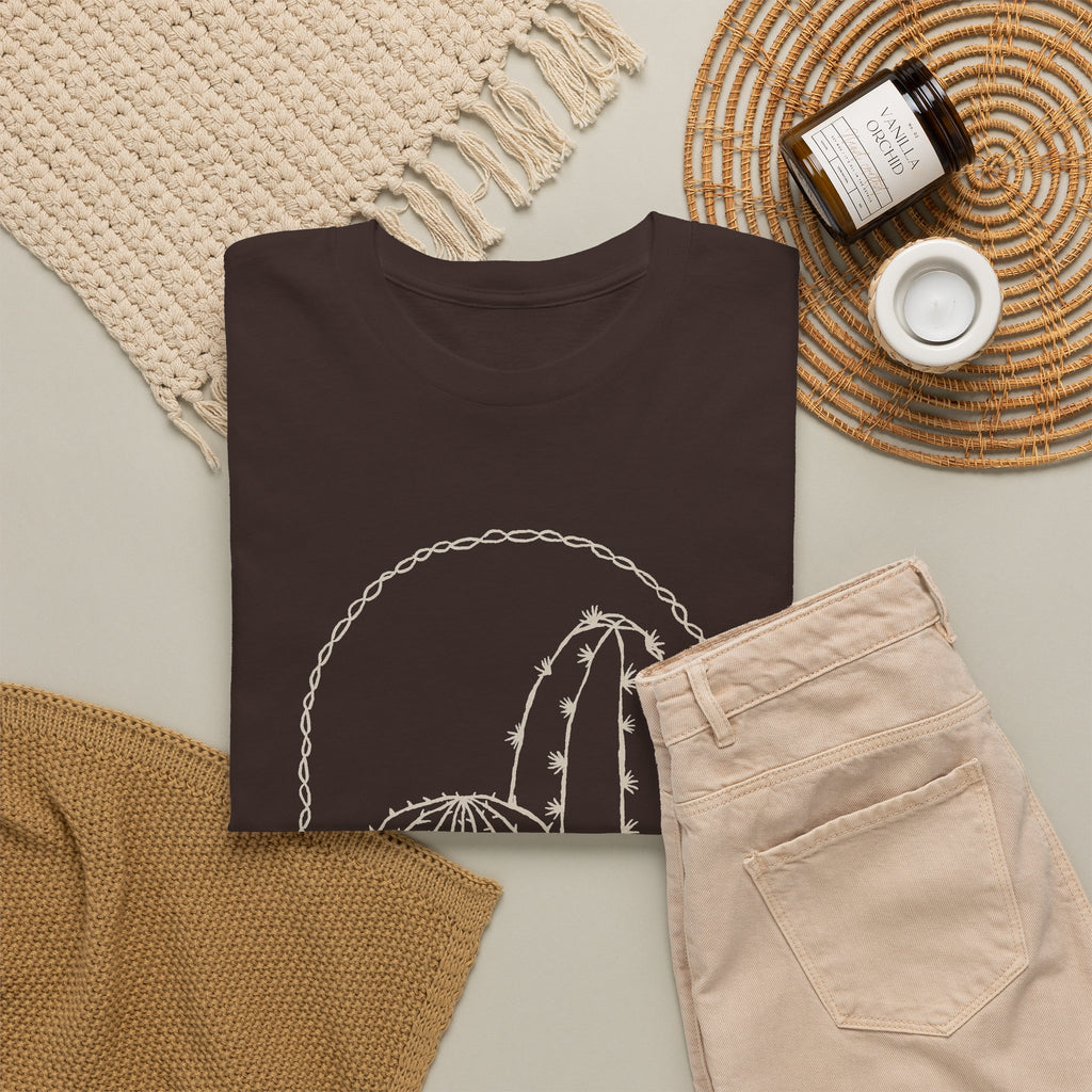 Minimal Cactus T-Shirt – Desert Line Art Unisex Graphic Tee
