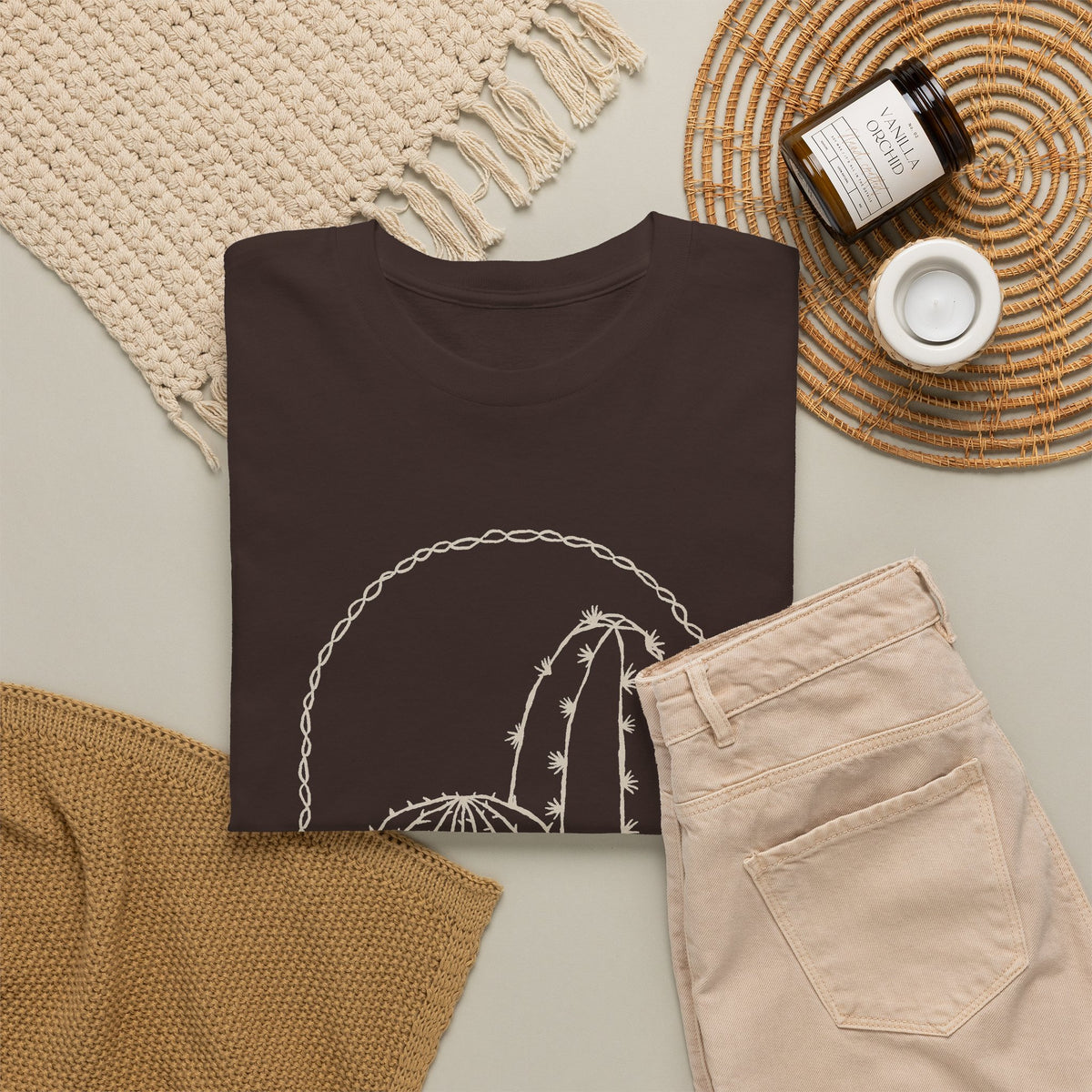 Minimal Cactus T-Shirt – Desert Line Art Unisex Graphic Tee