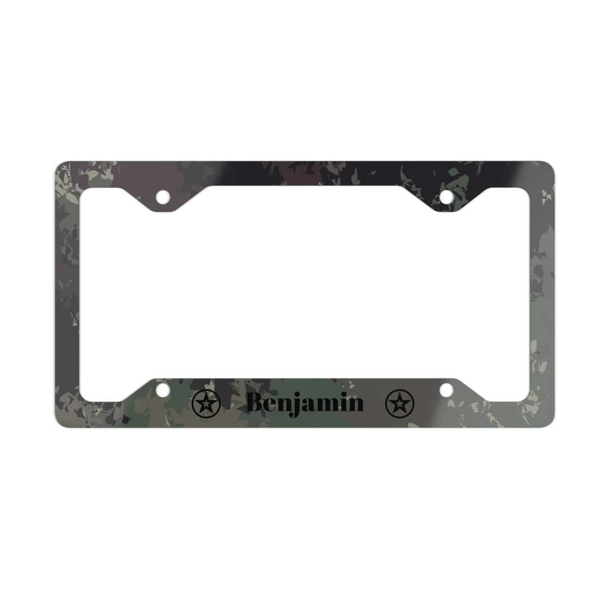 Personalized Camo License Plate Frame Custom Name Metal Car Tag Holder