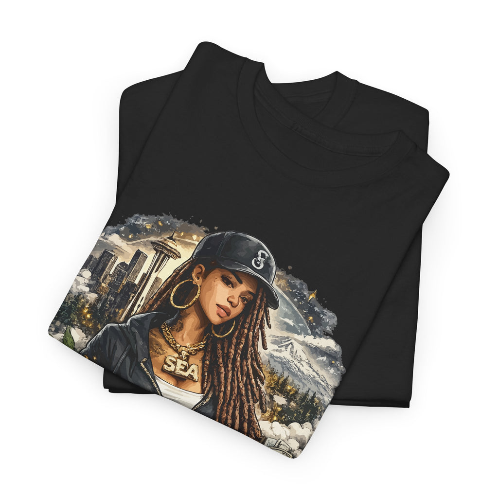Seattle T-Shirt – Vintage Skyline, Coffee & Portrait Graphic Tee