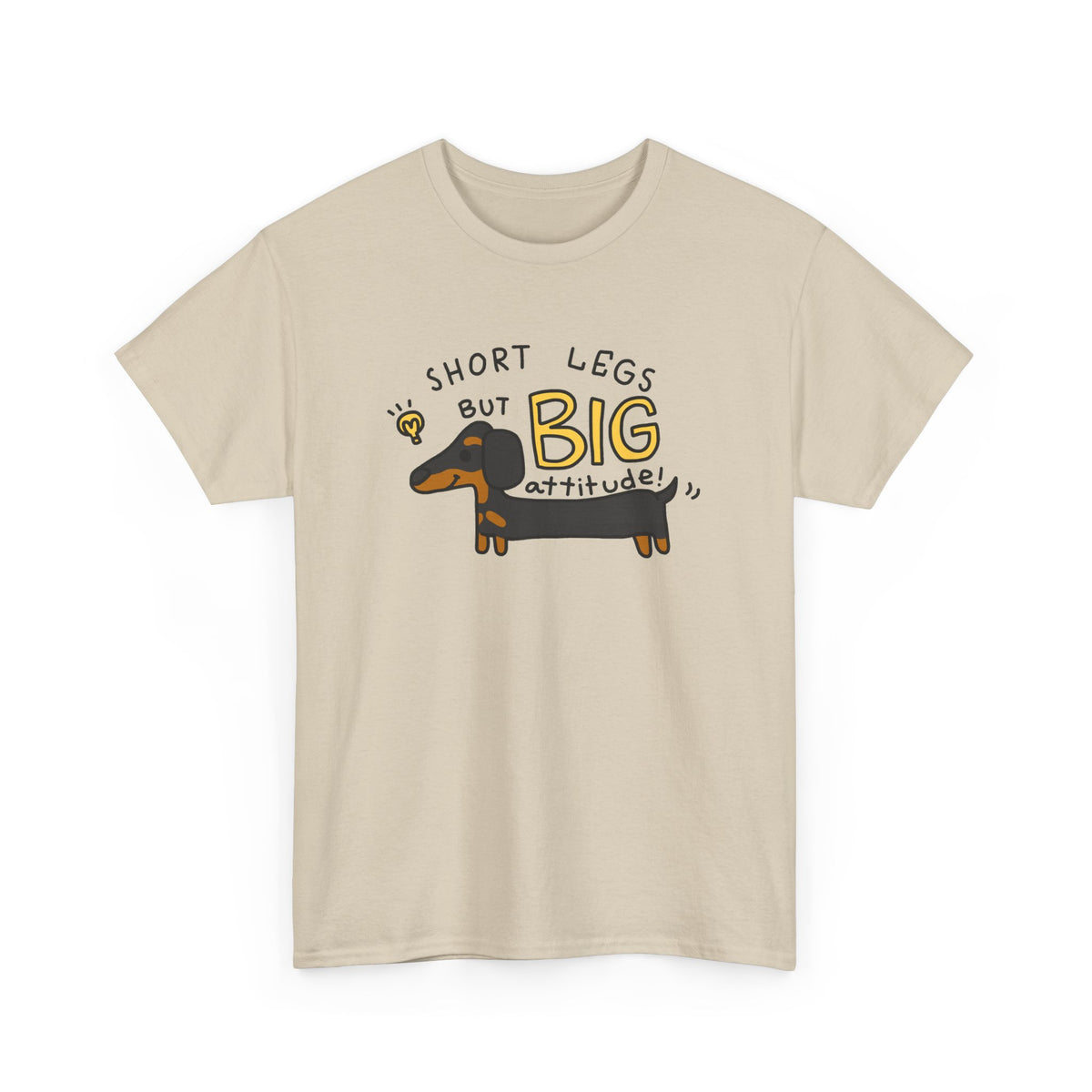 “Short Legs, Big Attitude” Dachshund T-Shirt – Funny Dog Graphic Tee
