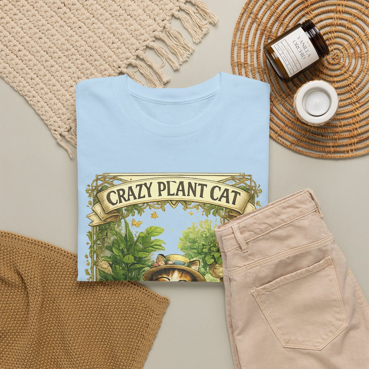 Crazy Plant Cat T-Shirt – Cat & Houseplant Botanical Graphic Tee