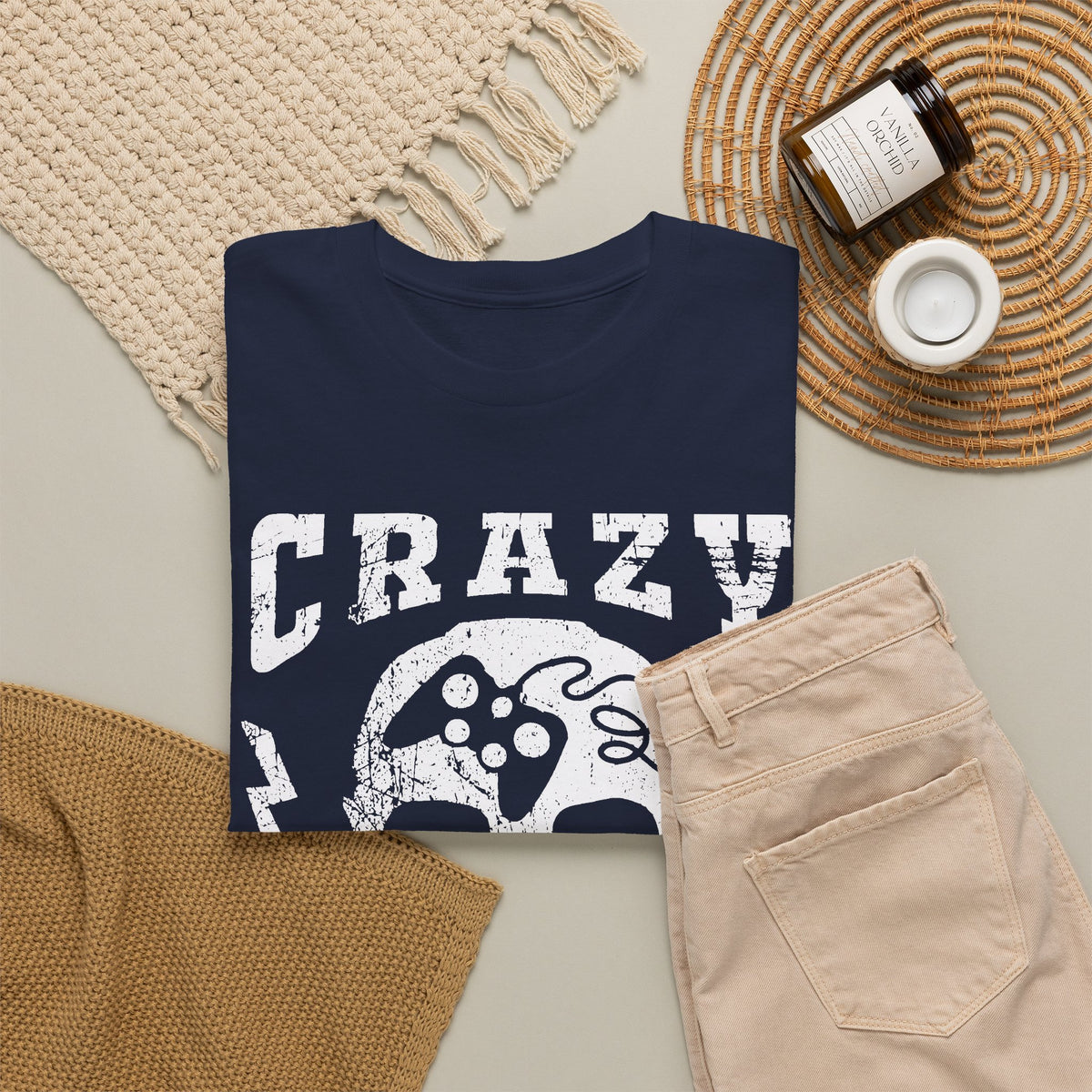 Crazy Gamer T-Shirt – Skull Gaming Streetwear Graphic Tee