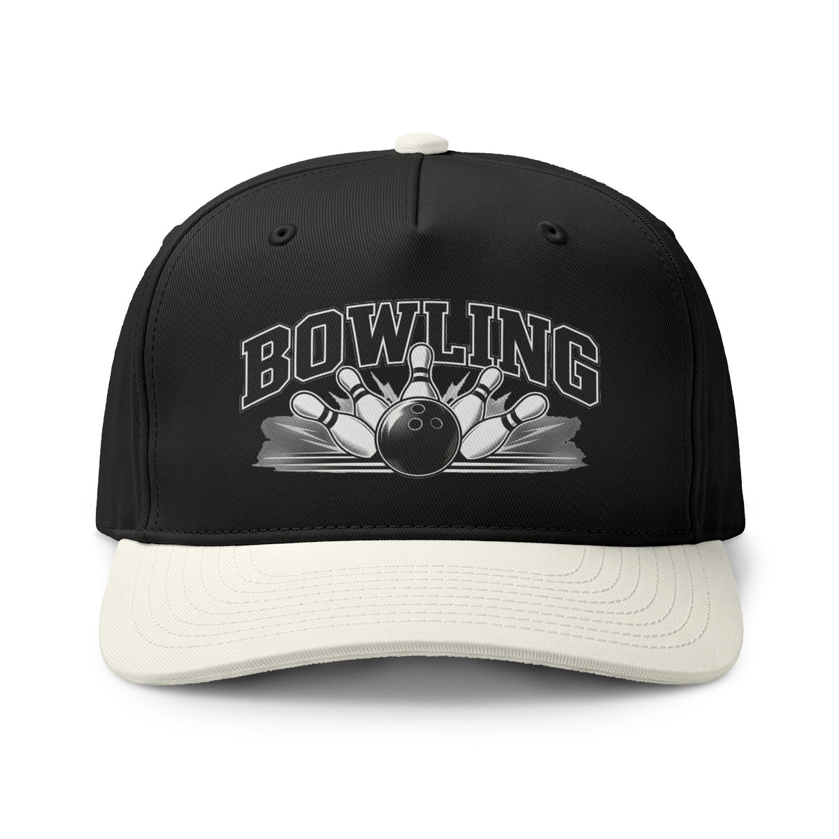 Bowling Two-Tone Cap – Classic Bowling Ball & Pins Sports Hat