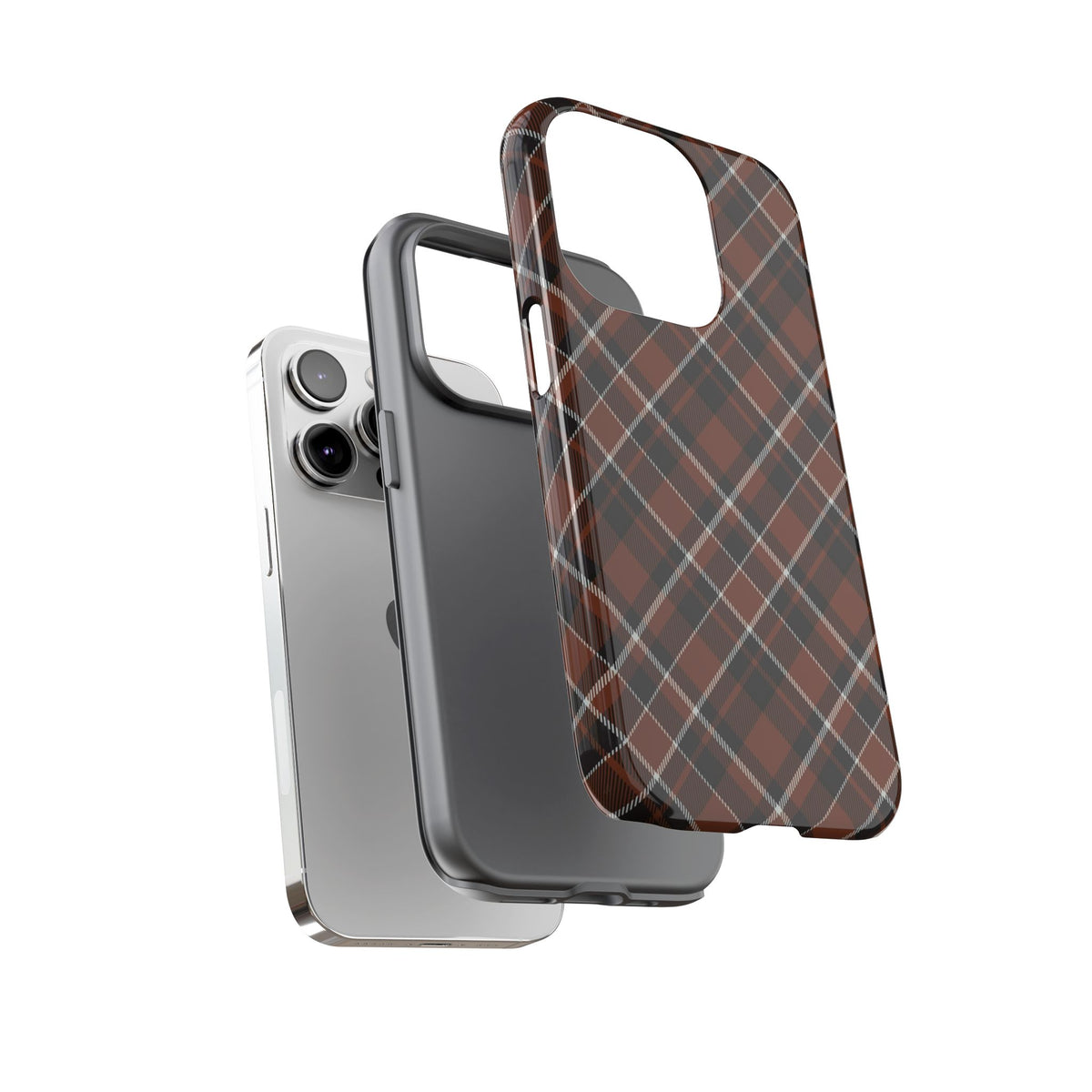 Brown Plaid Phone Case – Classic Tartan Tough Case