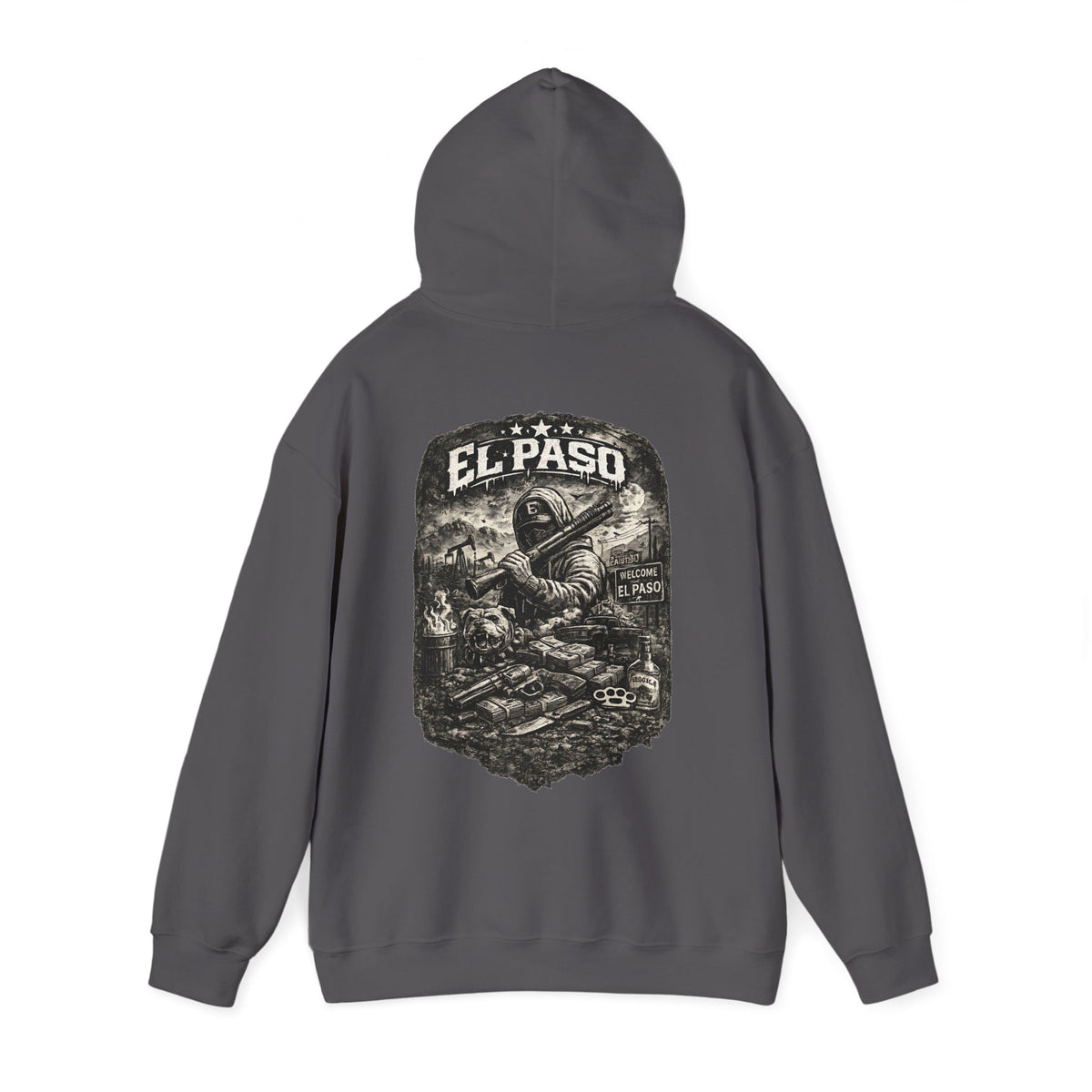 El Paso Hoodie Texas Border Streetwear, Dark Western Graphic Hoodie, Urban Unisex Sweatshirt
