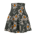 Daisy Floral Skater Skirt – Gray Flower Pattern
