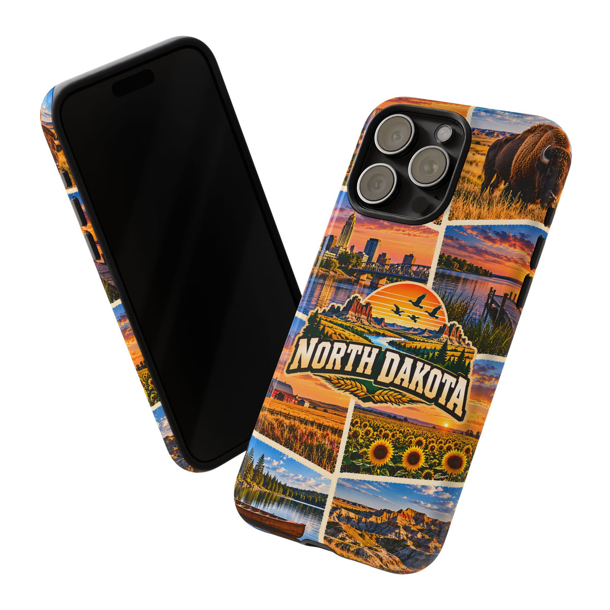 North Dakota Tough Phone Case – Badlands & Bison Collage