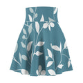 Blue Botanical Skater Skirt – Elegant Leaf Pattern