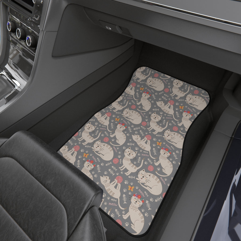 Cute Cat Car Floor Mats – Cat Lover 4-Piece Set