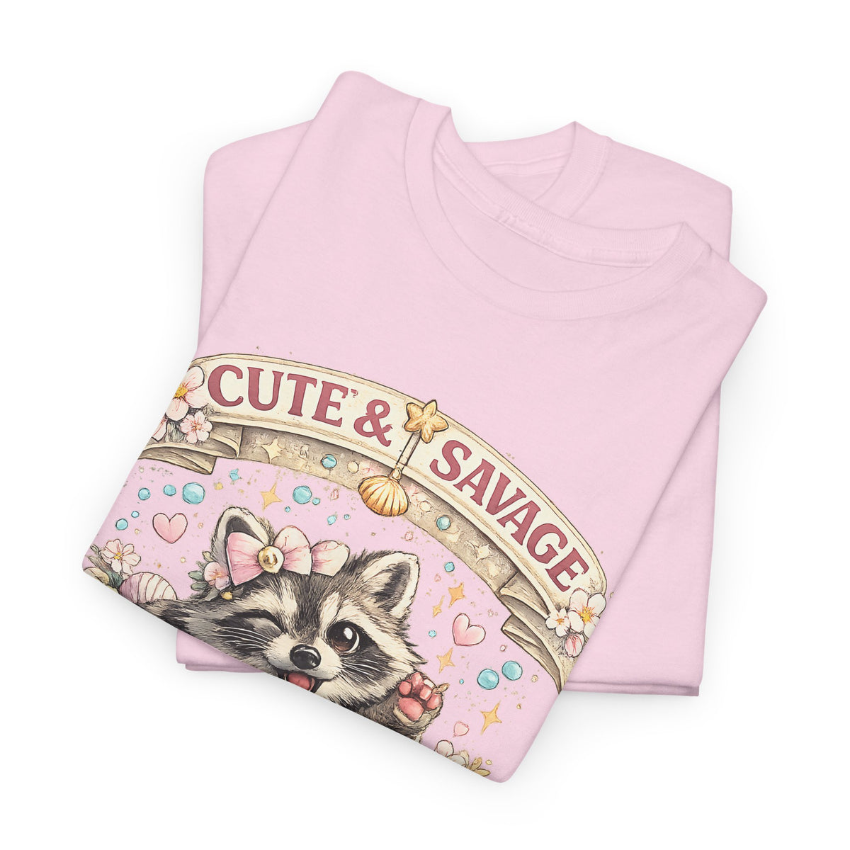 “Cute & Savage” T-Shirt – Funny Raccoon Hot Mess Express Graphic Tee
