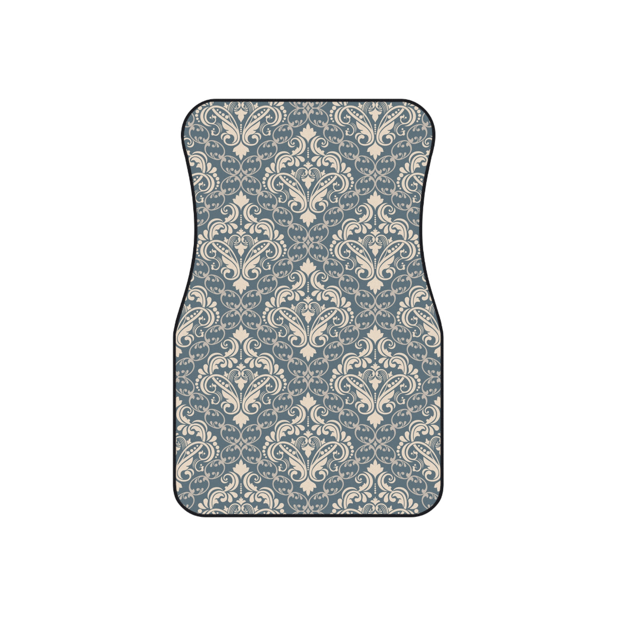 Blue Gray Damask Car Floor Mats – Elegant 4-Piece Set